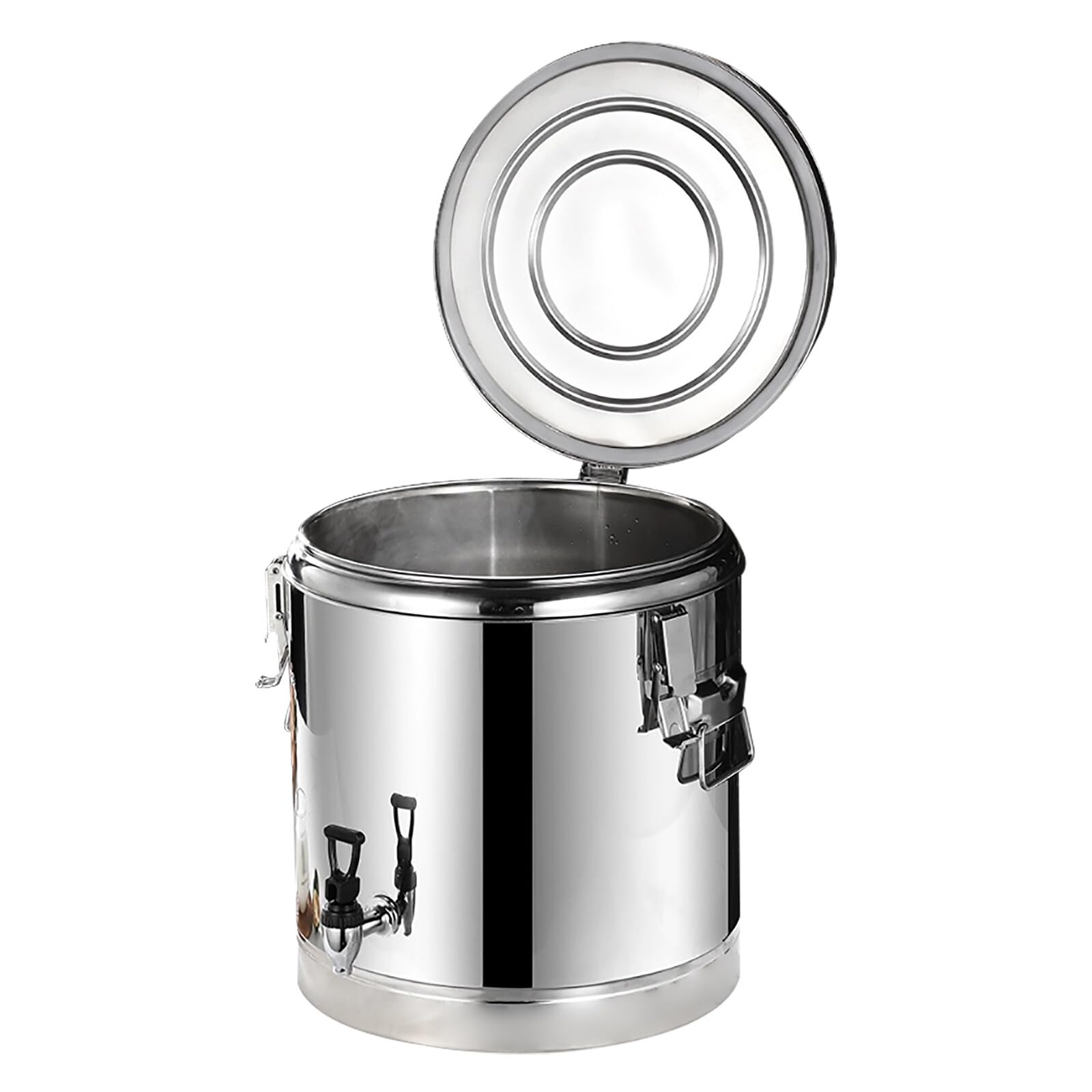 Secchio isolante in acciaio inox da 40 l, con rubinetto, contenitore professionale per conservare zuppe, acqua, tè, succhi e bevande