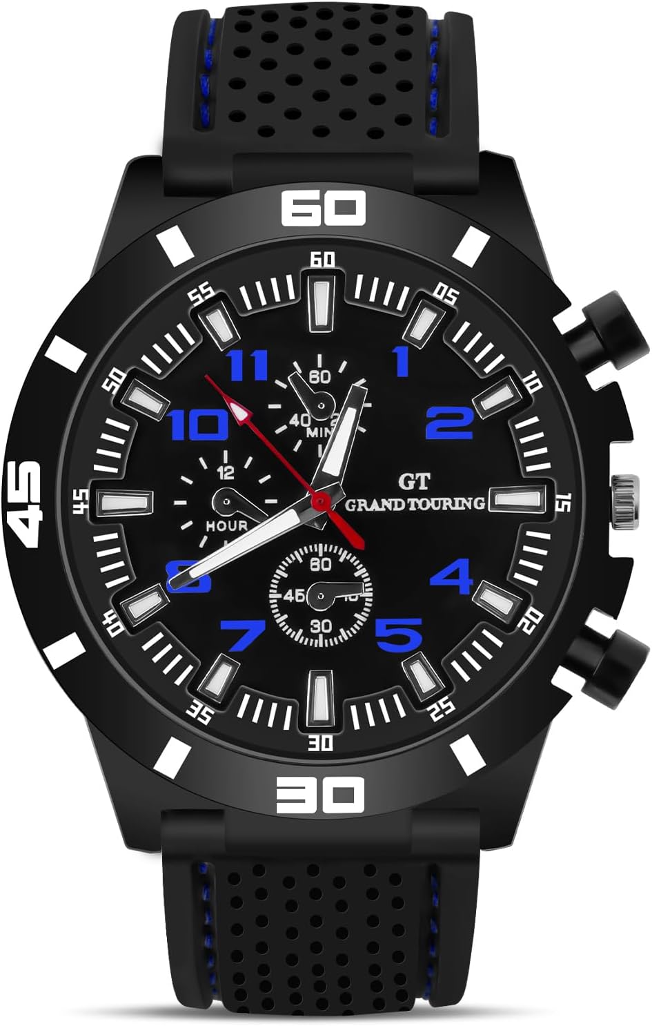 Herren Uhr Männer Analog Quarz Chronograph Silikon Morocco