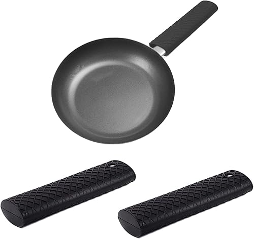 MroMax Soporte de silicona con asa caliente de 6.1 pulgadas, agarradera antideslizante resistente al calor, para ollas de hierro fundido, woks,