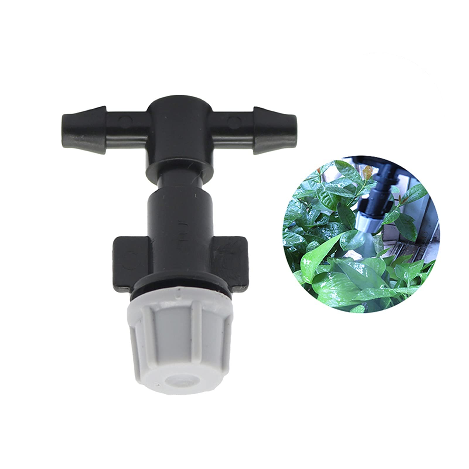 Buse d'atomisation, Buse de brumisation d'arrosage, Buse de Brouillard de Jardin Gris, Pulvérisateur à Pression, Irrigation Goutte à Goutte avec connecteur en T de 4/7 mm, Arroseurs d'arrosage Brume 2
