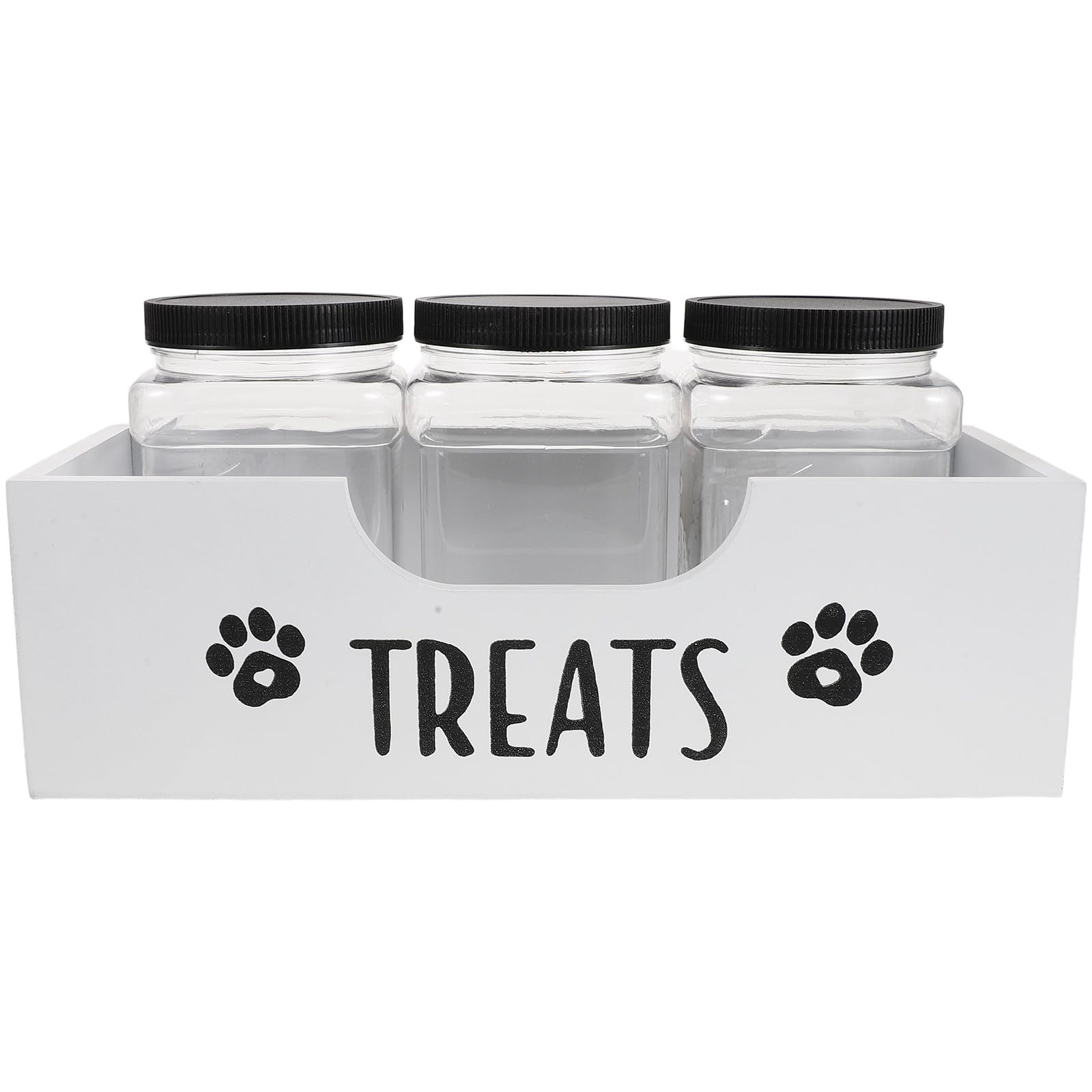 Boîte de rangement pour aliments pour animaux en verre durable et finitions rustiques chic