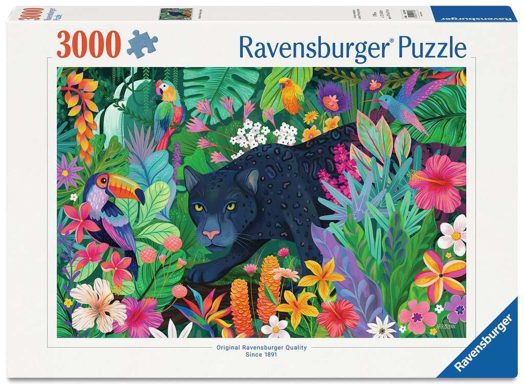 Ravensburger Adult Puzzles Panther in Flowery Jungle - Ages 12+ | Wild Elegance Puzzle 3000 Pieces 121 x 80 cm for Adults 14+ for Experienced Animals Collection and Ideal Gift