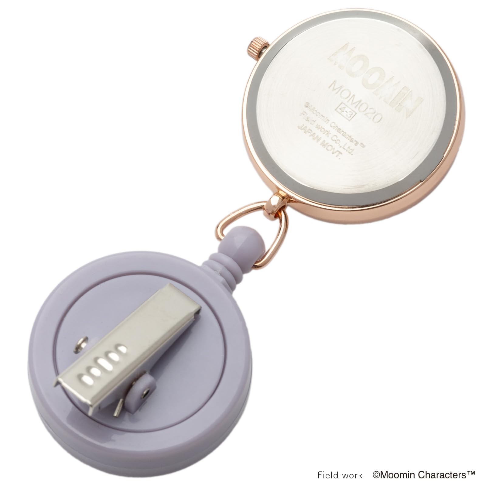 Fieldwork(フィールドワーク) 懐中時計 レディース アナログ ムーミン リール 付き 蓄光 ナースウォッチS スノークのおじょうさん パープル MOM020-2