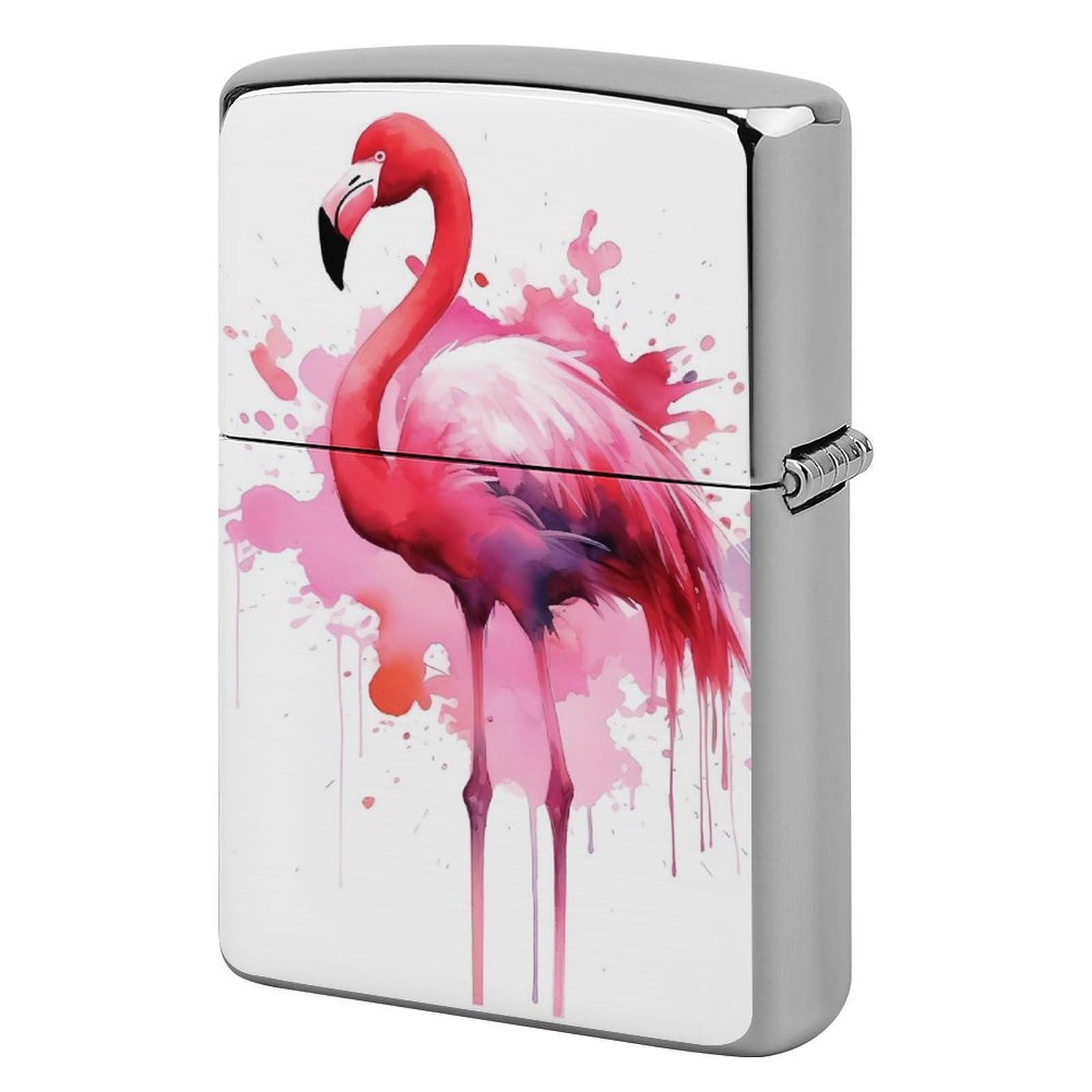Flamingo Watercolor Lighter Cover for Men, Personalized Lighter Case for Birthday Gift, Flip-Top Lighters Protective Cover, Portable Lighters Shell for Outdoor, Travel