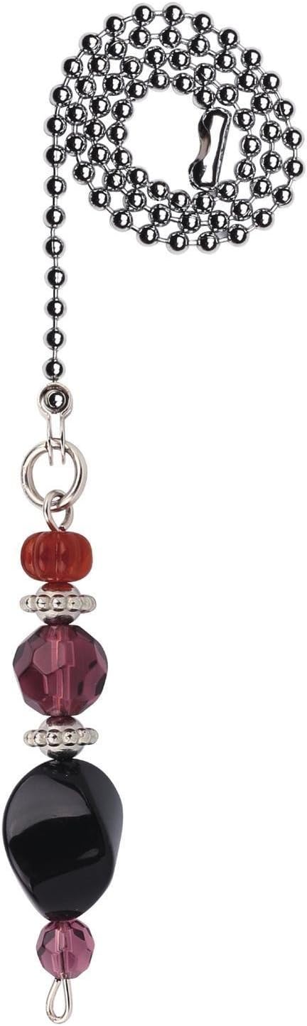 Westinghouse 7729400 Burgundy and Orange Beads Pull Chain, Chrome