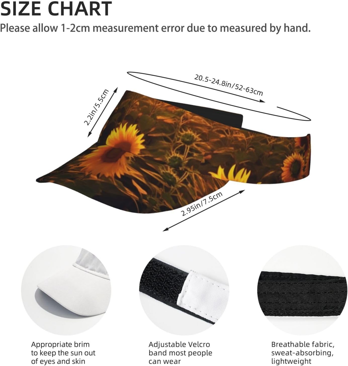 Violet Flower Sun Visor Hat for Women Men Outdoor Sports Golf Visor Beach Travel Tennis Cap