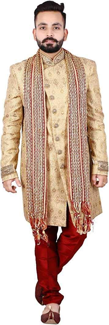 eliq Men's Velvet Stole for Groom/Dupatta for dulha/Sherwani Stole for Weeding and Religious Occastion-picture-18
