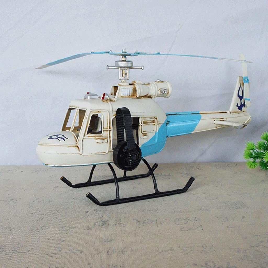 Metal Helicopter Model for Kids Home Decor Ornament Desktop Decorations