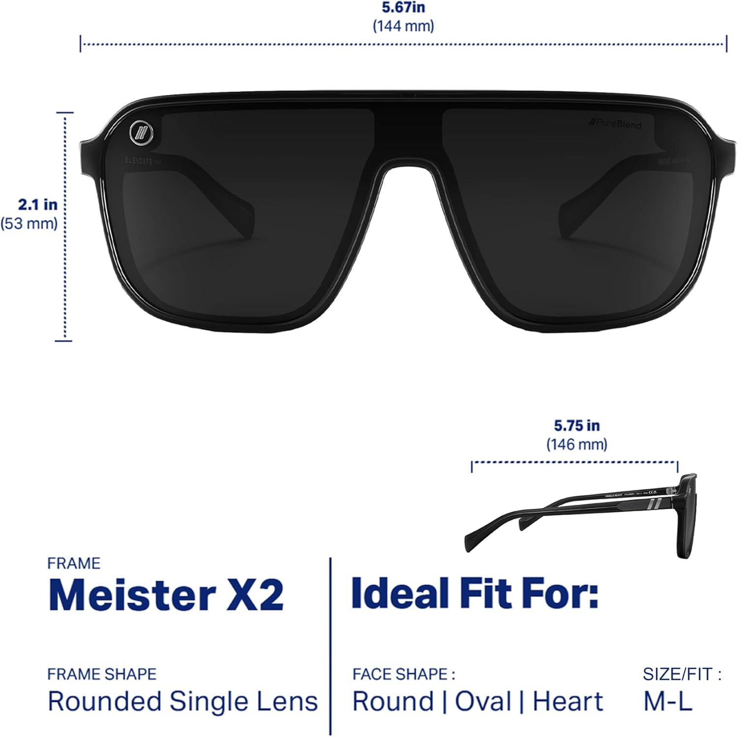 Blenders Eyewear Meister X2 – Polarized Sunglasses – Single Lens, Adjustable Temples – 100% UV Protection – For Men & Women - Image 7