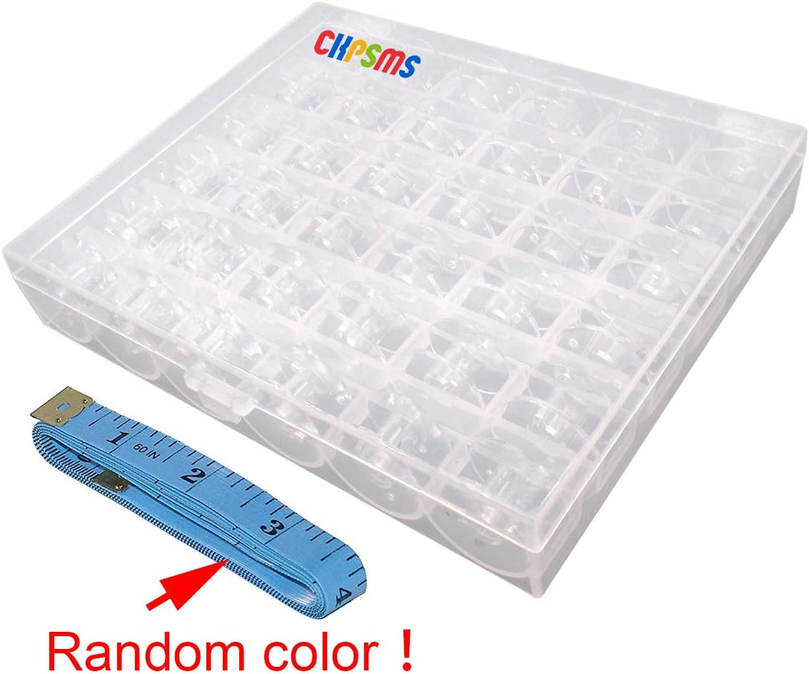 CKPSMS Brand - #KP-19038 Sewing Machine Bobbins with Case Compatible with Brother Singer Janome Babylock White+ (36PCS+Measuring Tape)