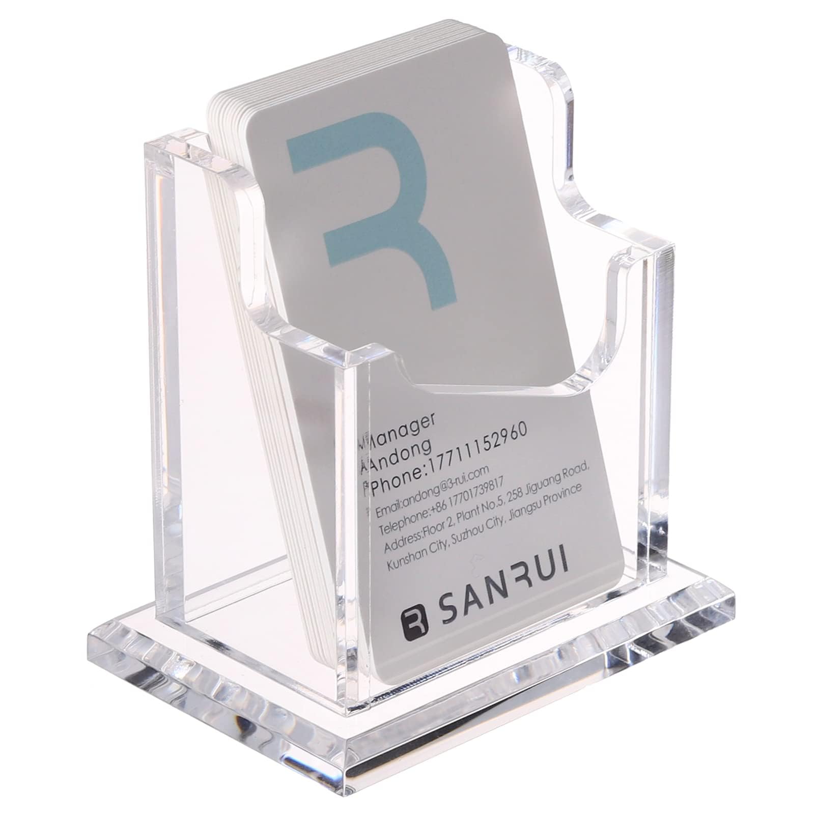 YUXUN Business Card Holder Vertical Clear Acrylic Business Card Display Stand for Desk,Desk Organiser Name Card Holders for Table (1 Slot 1 Tier) for Exhibition,Home,Office