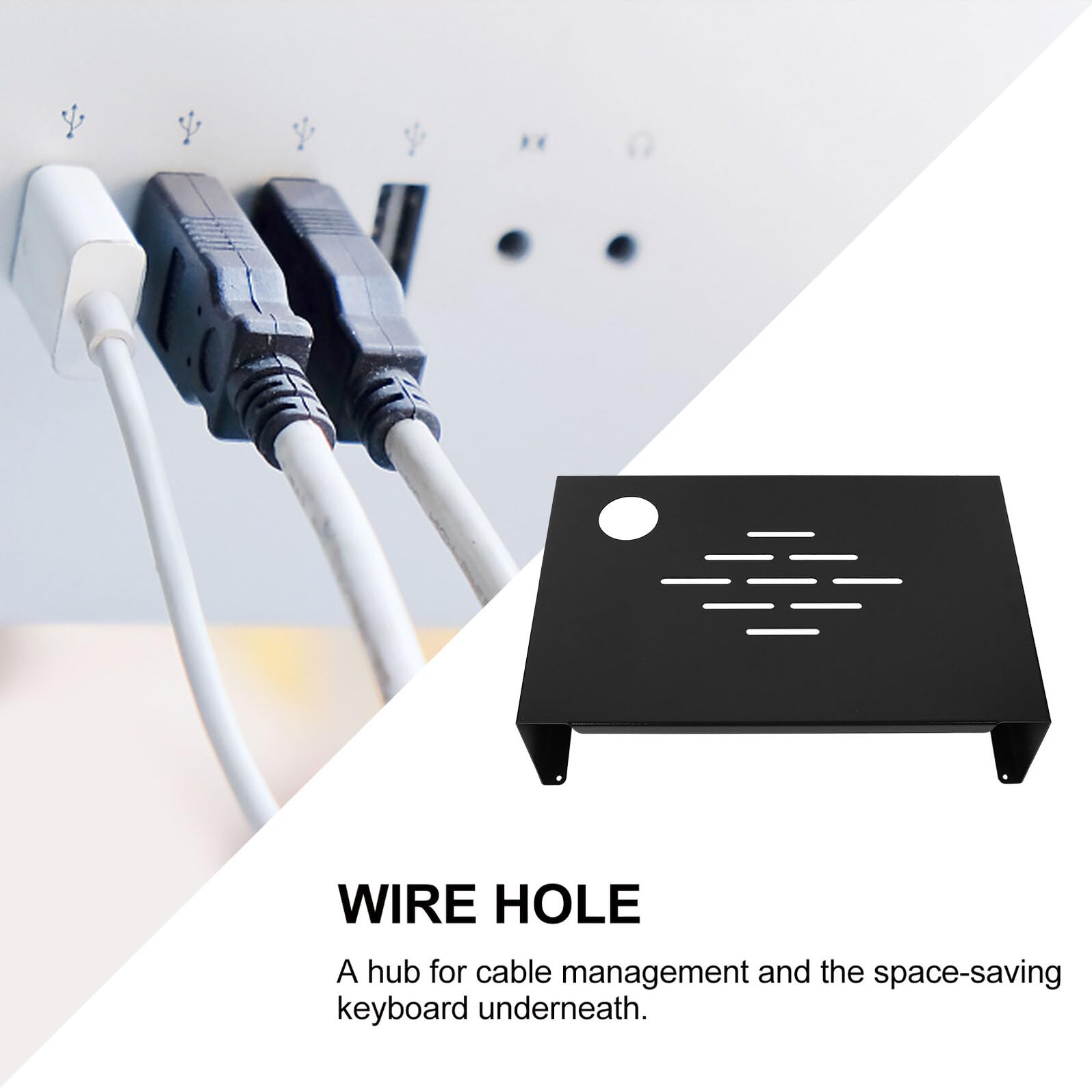Toddmomy Supporto Monitor da Scrivania in Acciaio Nero Base Antiscivolo e Design Elegante per Aumentare Altezza e Organizzare Scrivania in Ufficio o Casa