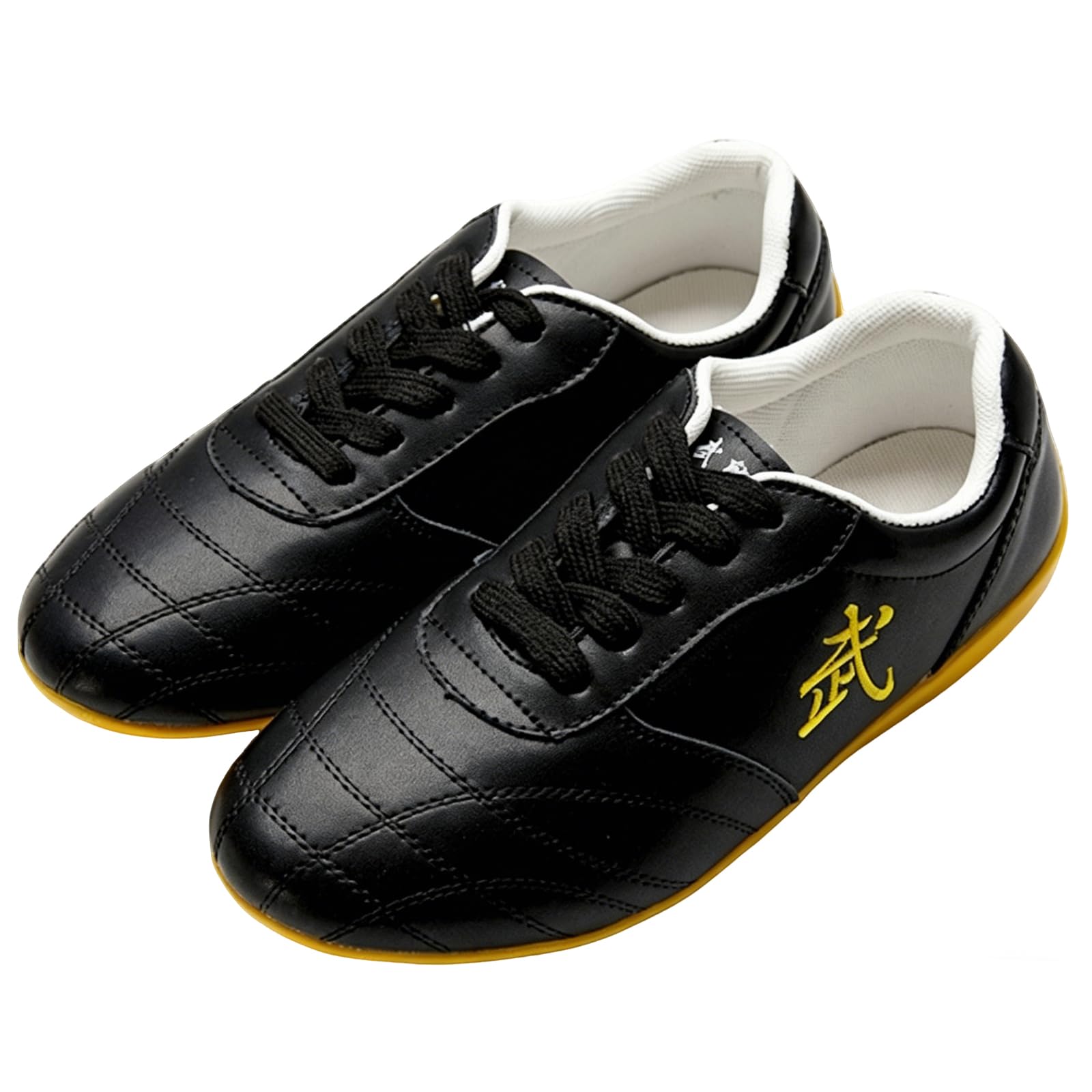 Cómodos zapatos de artes marciales para adultos con zapatillas de Tai Chi de goma negra