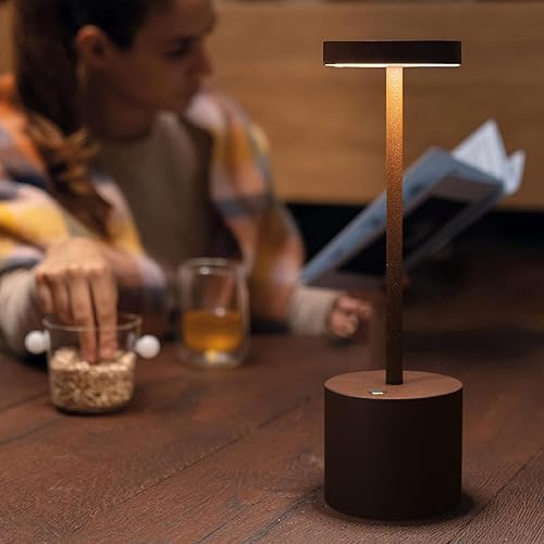 Miniatura 5 de Lámpara de mesa para exteriores, inalámbrica, recargable, portátil, con pilas, IP54 impermeable, para comedor exterior, cena, restaurante, hogar,