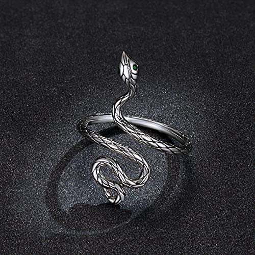 BISAER Snake Ring Adjustable Rings For Women 925 Sterling Silver Evil Eye Rings Gothic Vintage Octopus Dragonfly Moon Cat Stackable Ring For Women4
