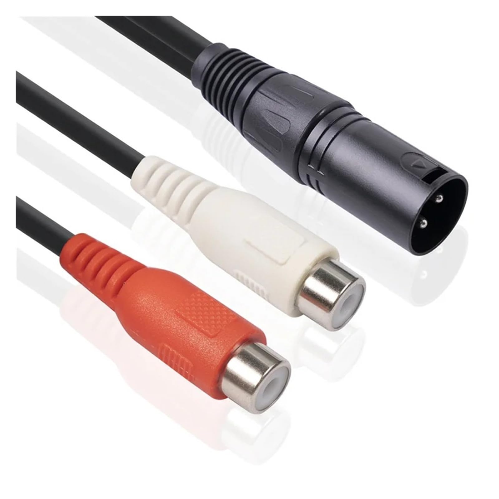 Cable divisor XLR macho a doble RCA hembra en Y, 3 pines, desequilibrado, 20 cm, adaptador corto para sistema de sonido amplificador de mezcla