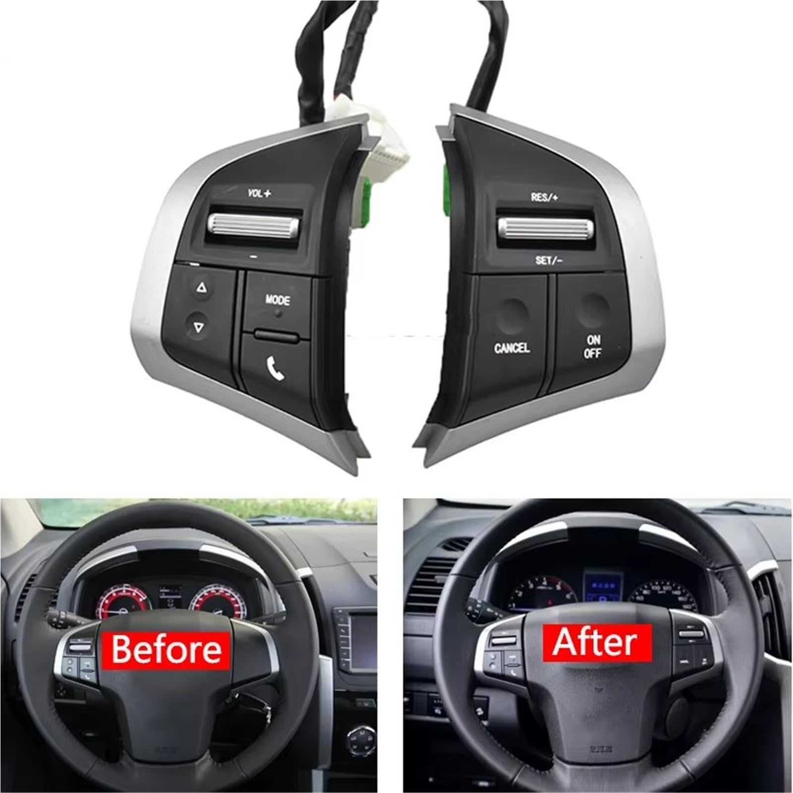 Botón Control Crucero Volante para Chevrolet para Dmax 2019 Interruptor Volante Botón Control Remoto Volumen Audio Crucero