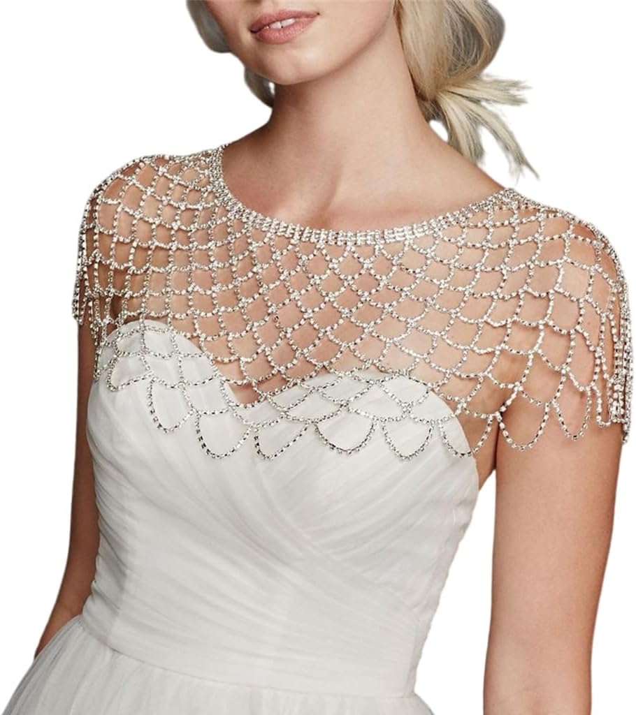 Rhinestones Long Tassels Shoulder Chain Body Wearable Necklace Women Girls Top Decor 2025 Trendy Shawl