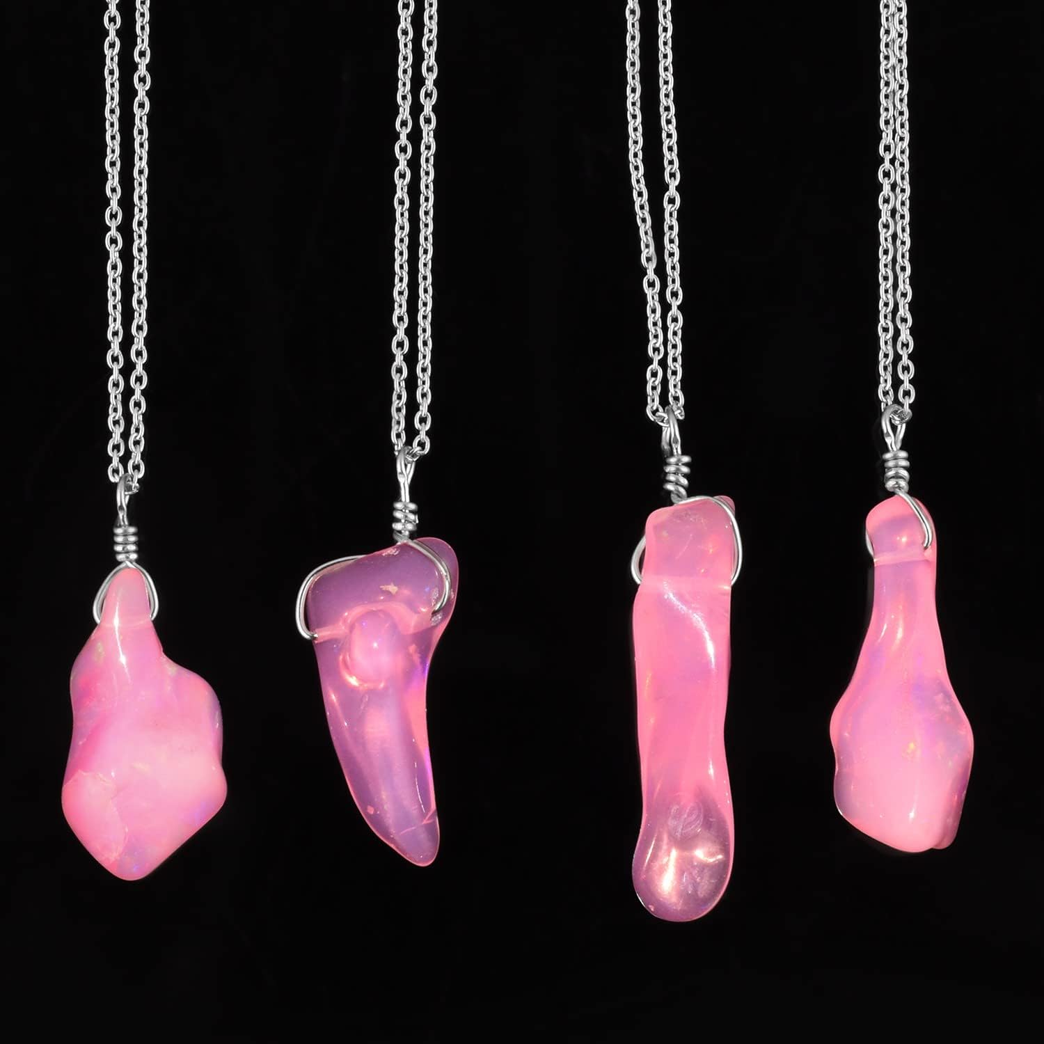 Organic Opal Silver Pendant Necklace - Image 4