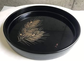 Amazon.co.jp: 本うるし！ 漆工芸品「 輪島塗 お盆 （大）」天然木
