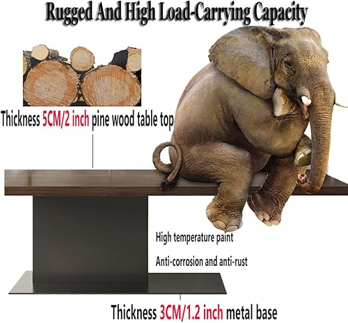 Miniatura 6 de Escritorio de madera maciza para computadora de oficina en casa, mesa de comedor marrón oscuro, patas de metal fuertes, mesa de pino de 2.0in de