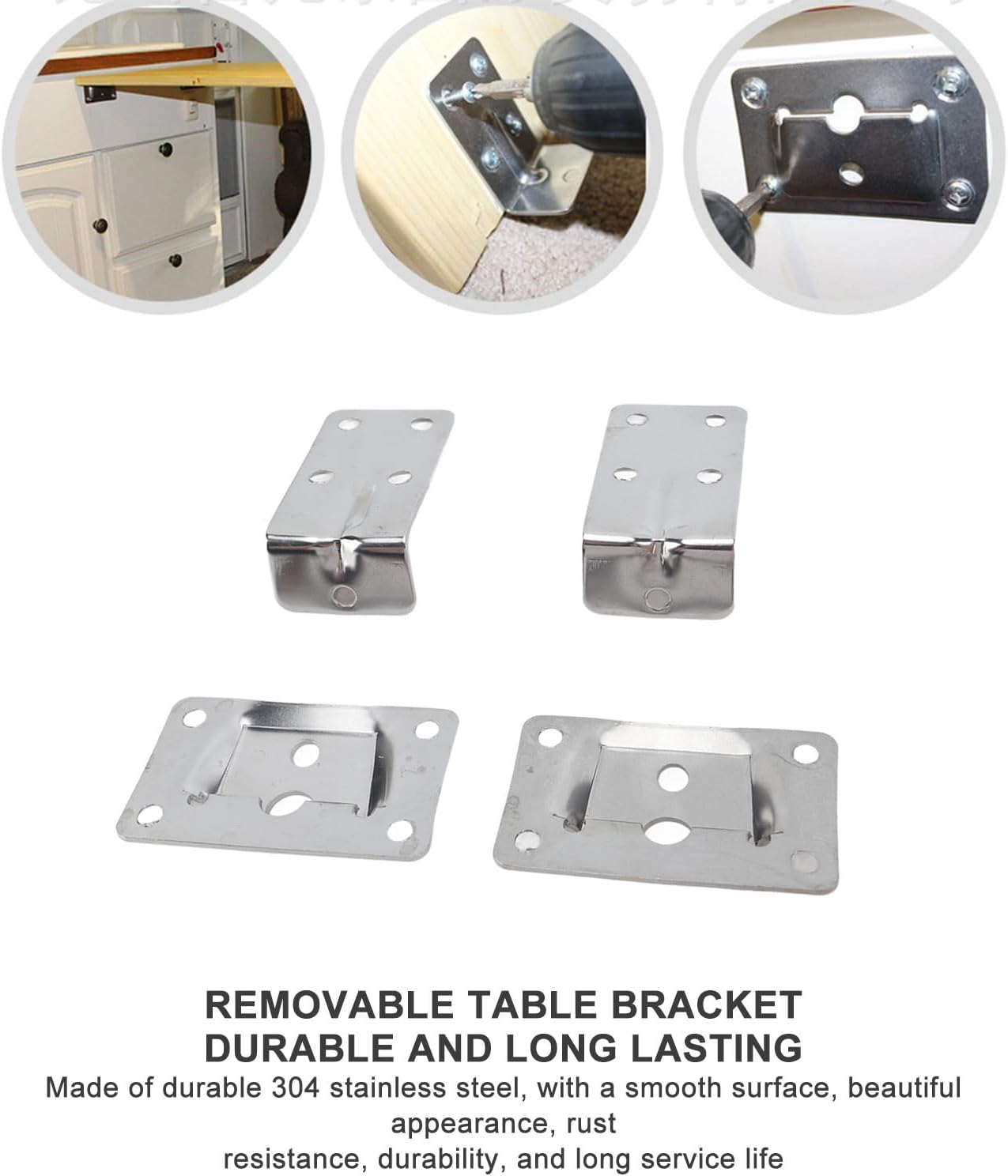 ステンレス製取り外し可能ブラケット RVヨット船用 取り外し可能 ステンレススチール キャラバン 1ペア デスクトップ取り外し可能