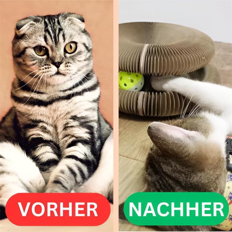 Katzenwirbel Katzenliebling, Katzenwirbel für Große Katzen, Foldable Convenient Cat Scratcher, Katzenspielzeug Intelligenz Intelligenzspielzeug, Magische Orgel Katzenkratzbrett (2 Stück)