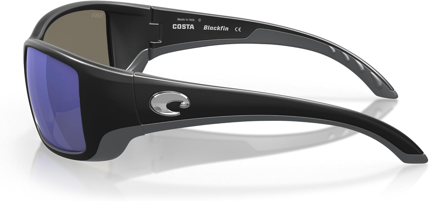 Costa Man Sunglasses Tortoise Frame, Green Mirror Lenses, 62MM 62 mm Matte Black/Grey Blue Mirrored Polarized 580g