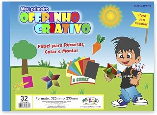 Off Paper 10475,Bloco Para Educacao Artistica Meu Primeiro Offpinho Criativo - Pacote com 32 Folhas, Multicolorido