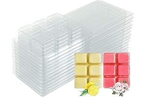 100-Pack Clear Plastic Clamshell Containers for Wickless Wax Melts