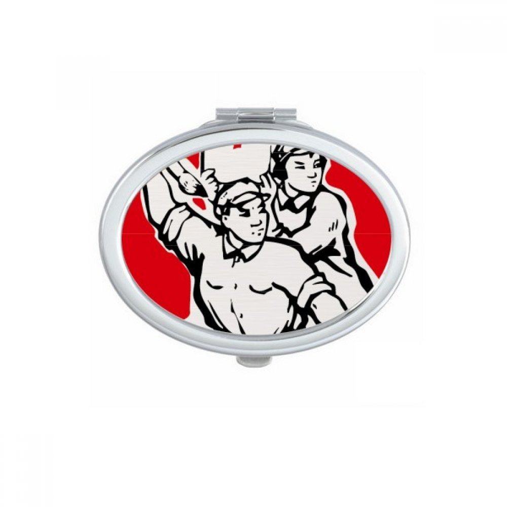 Miroir ovale de poche idée cadeau original fait main pour anniversaire et fêtes