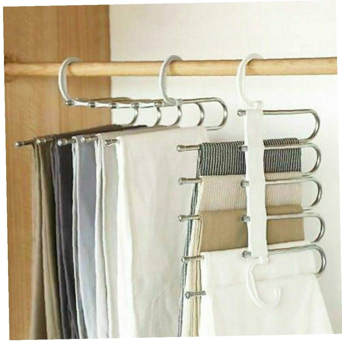 Buy LAVALINK 5 in 1 Pant Rack Shelves Stainless Steel Clothes Hangers