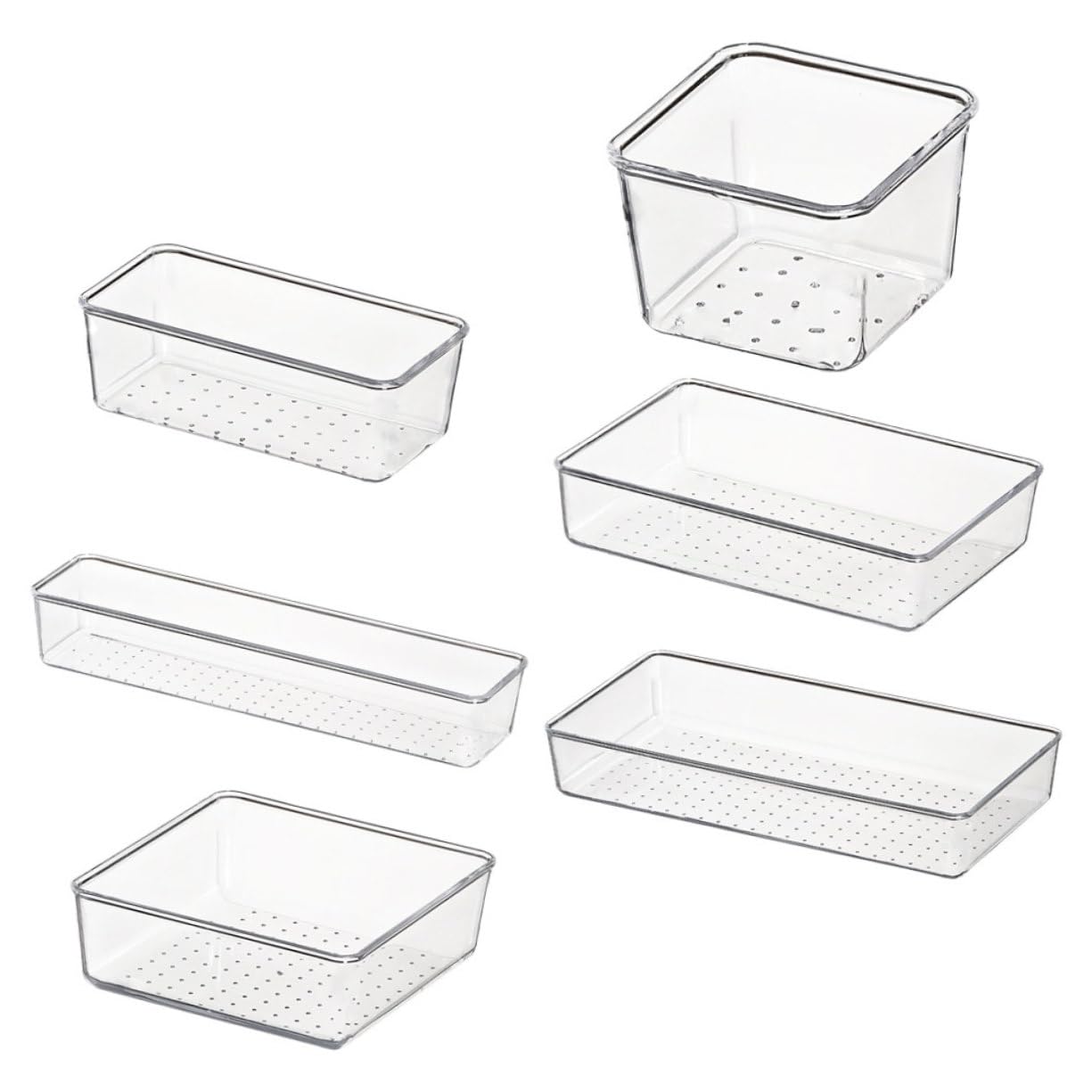 Alipis 6pièces Boîtes De Rangement Multifonctionnelles Transparentes Pour Ustensiles De Cuisine Et Objets Divers Organisateur Pratique Pour Maison