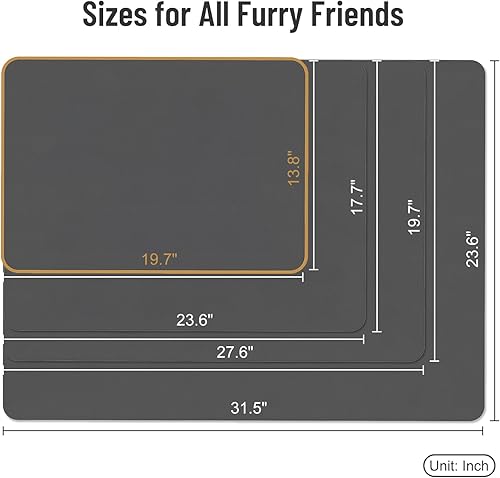 Miniatura 8 de Tapete de comida para perro, absorbente e impermeable, tapete para agua para perros, tapete para alimentos y agua, tapete antideslizante para comida