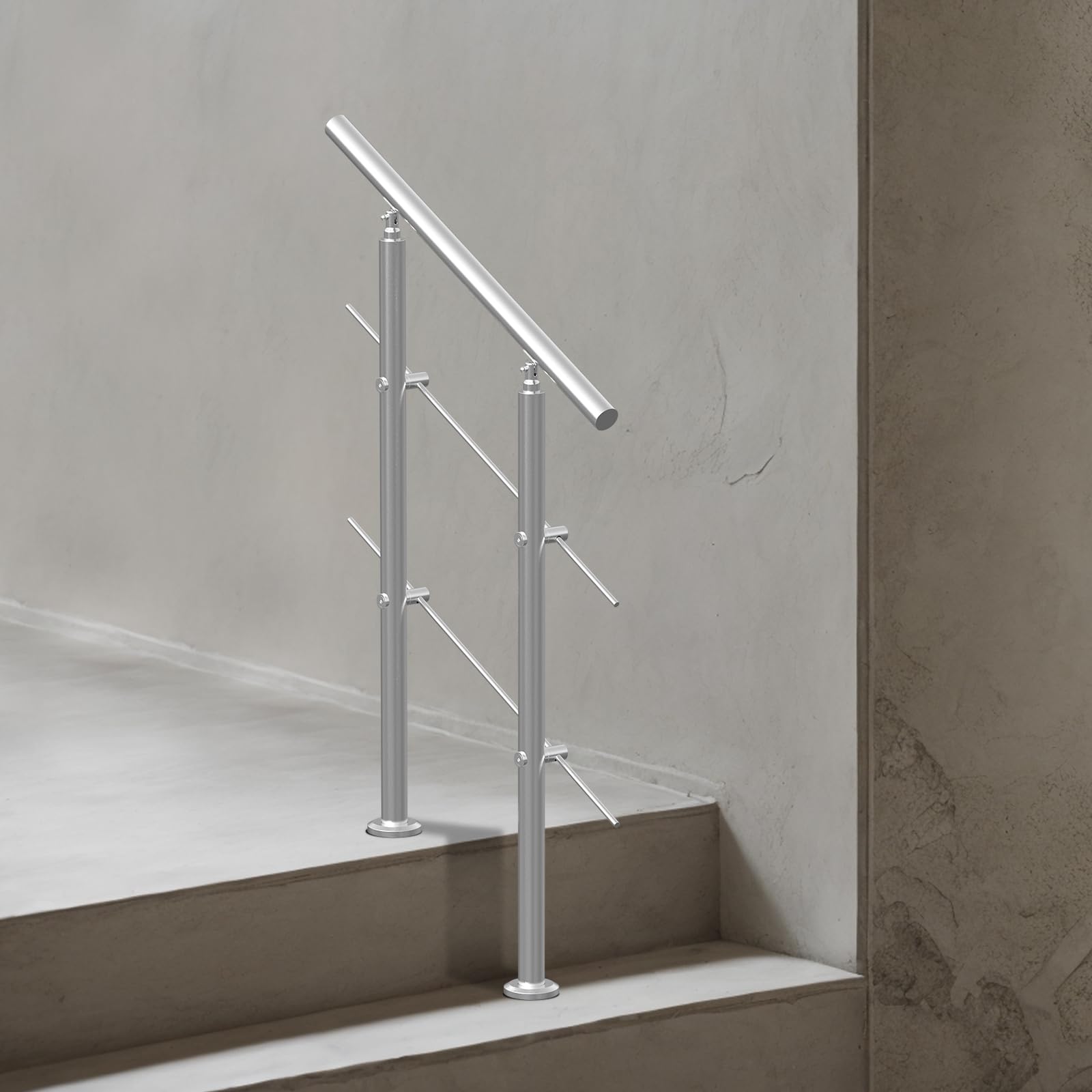 VEVOR Handläufe für Außentreppen 80 cm Edelstahl Treppenhandlauf-Set mit Montagesatz