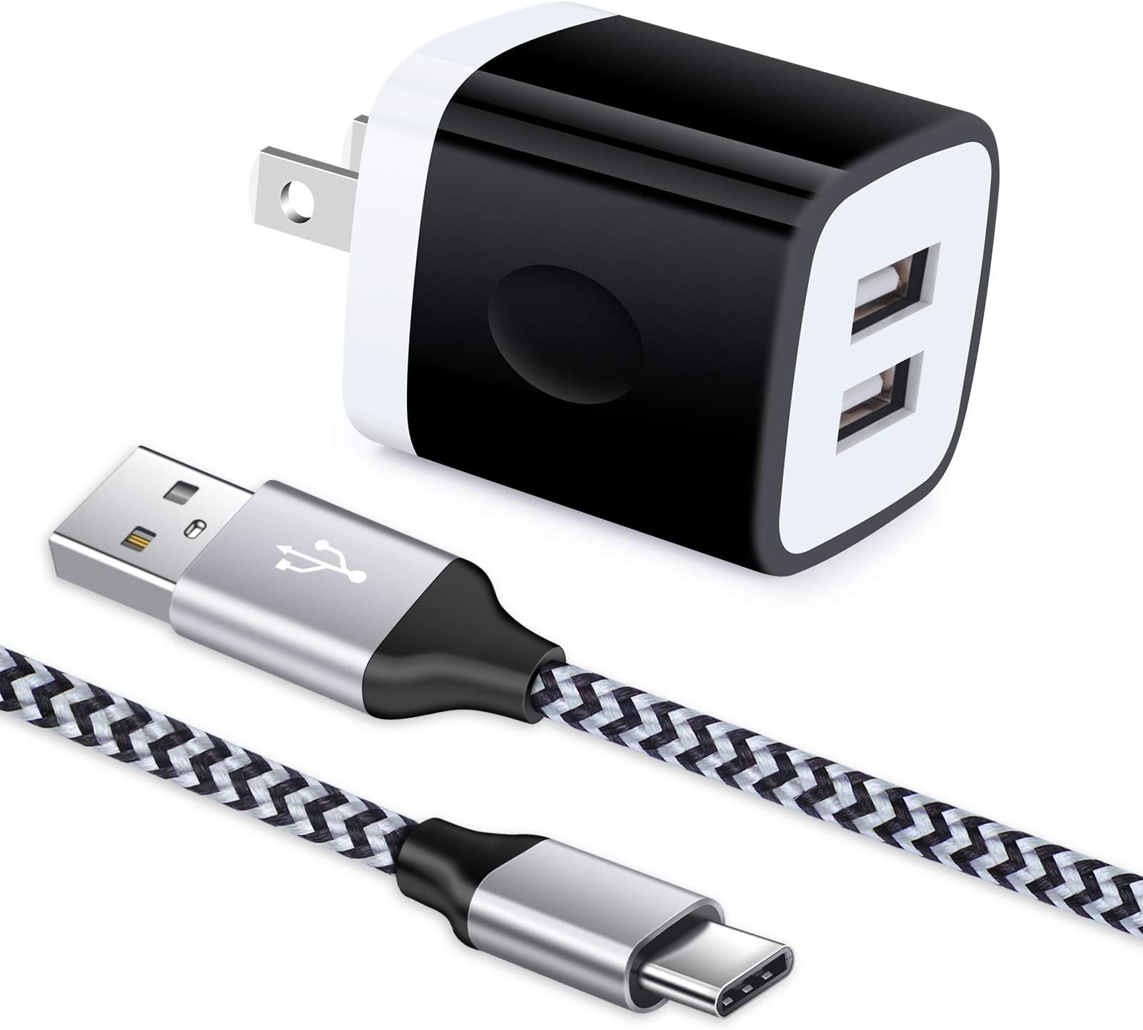 Type C Fast Charger Block Wall Plug USB-C Cable Cord 6FT for Samsung Galaxy S22 Ultra S21 FE S20 S10 S9 S8 Plus A53 A73 A72 A71 A52 A51 A13 A03s A21 A20, Sony Xperia 1 IV/Xperia 10 IV, Pixel 6 5 4 XL