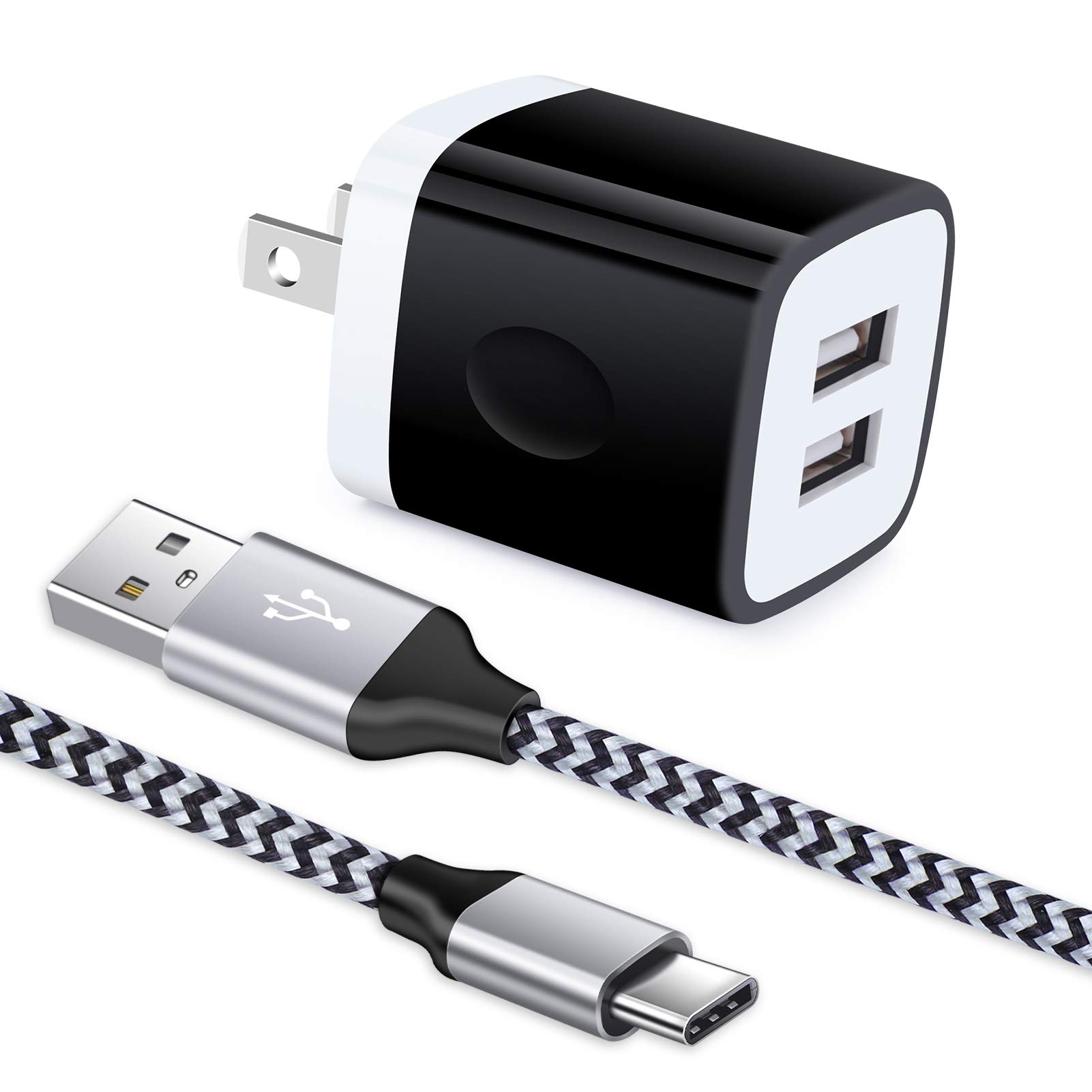 Type C Fast Charger Block Wall Plug USB-C Cable Cord 6FT for Samsung Galaxy S22 Ultra S21 FE S20 S10 S9 S8 Plus A53 A73 A72 A71 A52 A51 A13 A03s A21 A20, Sony Xperia 1 IV/Xperia 10 IV, Pixel 6 5 4 XL