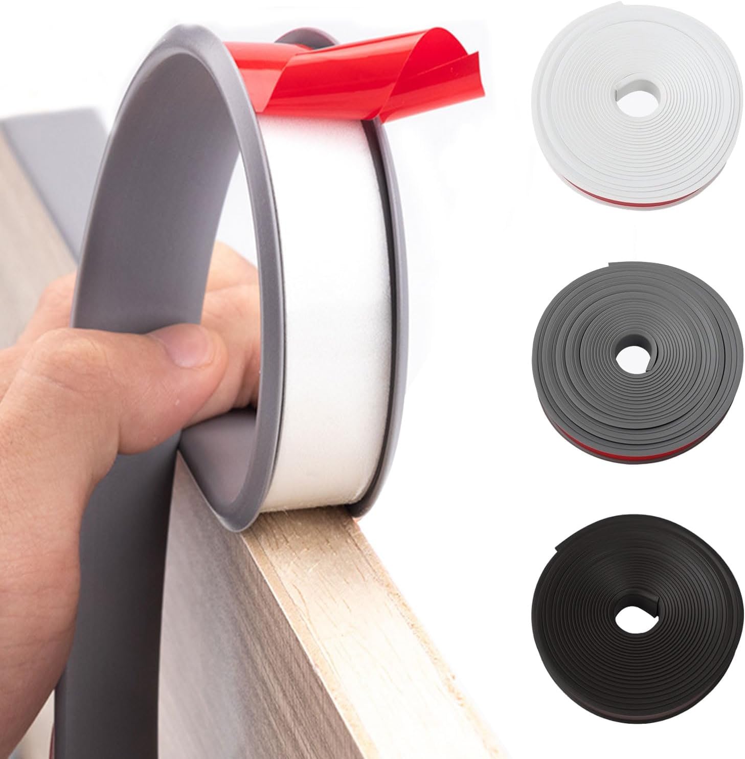 5m*18mm White U Shape TPE Rubber Furniture Edge Banding (Grey)