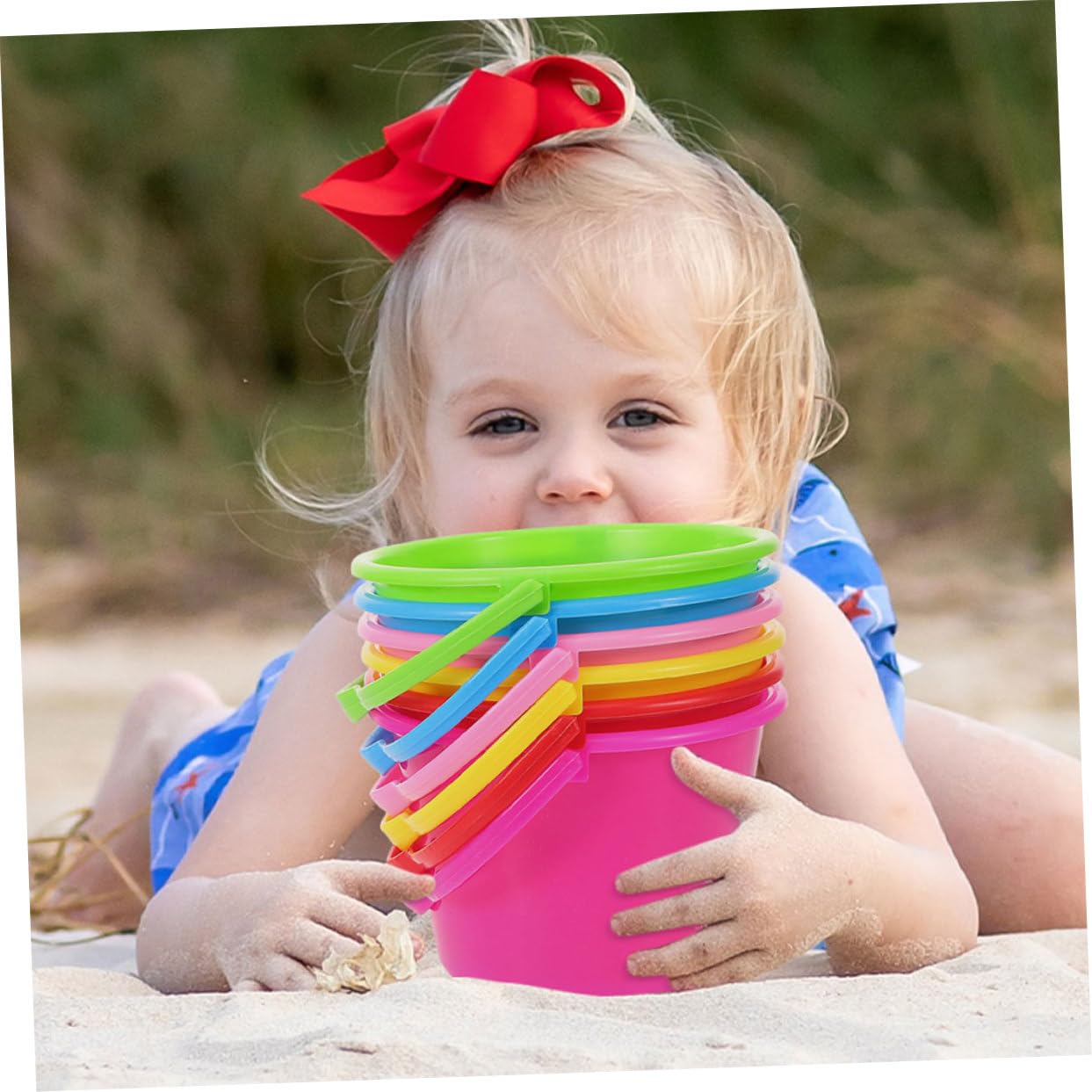 Kisangel 12 Secchielli Spiaggia per Sicuro Secchiello Mare per Giochi Estivi Giocattoli Spiaggia per Sviluppo Abilità e Feste