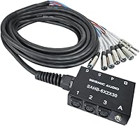 Vista 1 de Seismic Audio SAHB-6x2x30 6 canales 30 pies compacto XLR Sub serpiente con 2 alimentaciones estéreo
