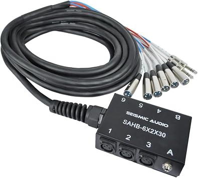 Seismic Audio SAHB-6x2x30 6 Channel 30-Feet Compact XLR Sub Snake with 2 Stereo Feeds