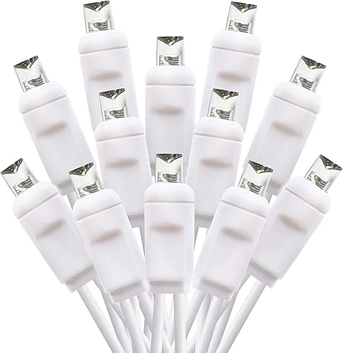 Erlandens Guirnalda de luces LED de 450 pies 900 luces LED para árbol de Navidad color verde gran angular para exteriores blanco cálido