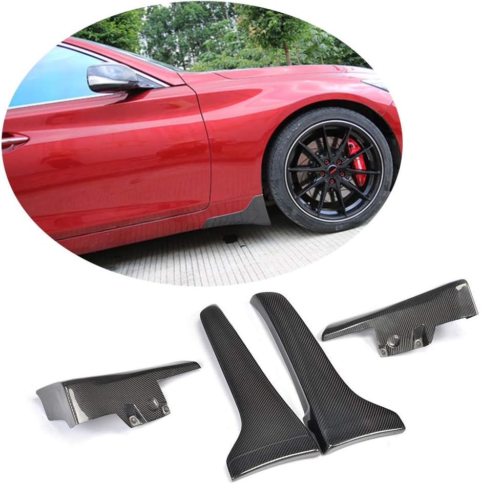 Front Rear Bumper Mud Flaps fit Infiniti Q50 Sedan 2014-2017 Customized Carbon Fiber CF Side Fender Splash Guard Mudguard Mudflaps