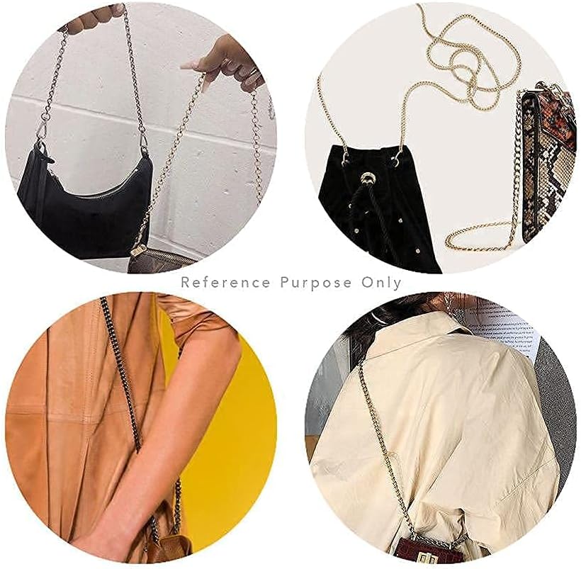 CRAFTMEMORE Purse Chain Strap, Crossbody Iron Chain Handle, Shoulder Handbag Replacement Cosmetic Clutch Mini Pochette Accessories (55 Inches - EM55L, Gunmetal Black)