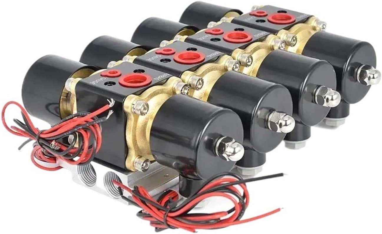 DC 12V 200PSI 4F ビッグフロー電磁弁マニホールドエアライド