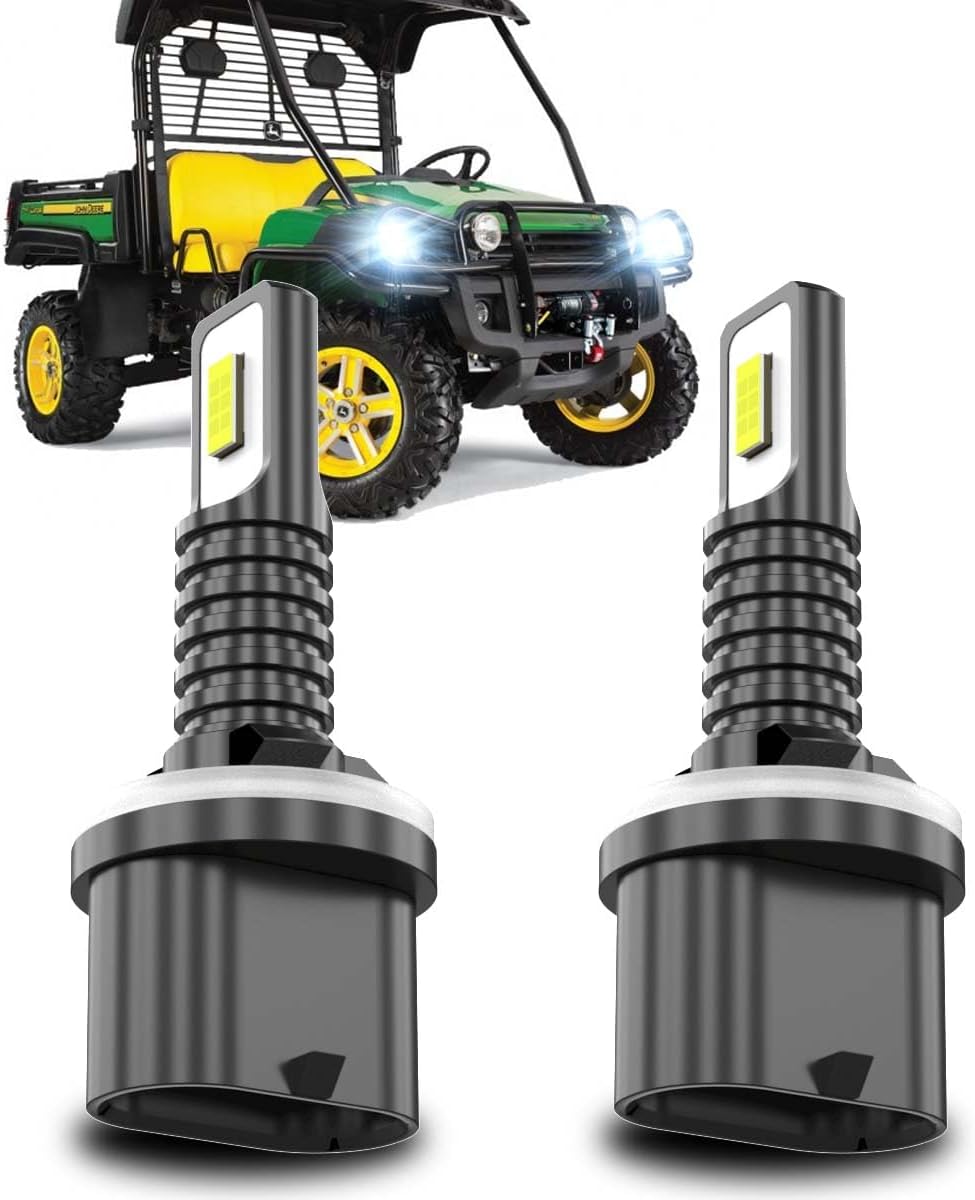 For John Deere Gators XUV 625i, 825i, 855D, S4 Super beam LED light bulbs, 6000K Cool White, Powerful 880/885/893/899/890/887 Work Lights, 2-Pack