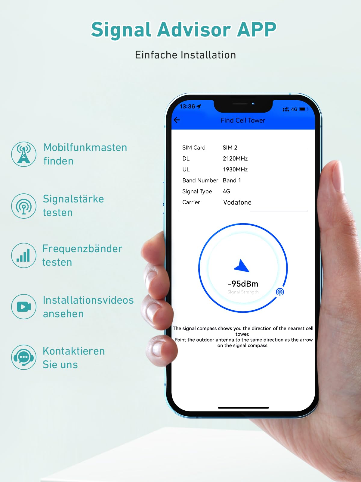 Mobilfunk Verstärker für Band 1/3/7/8/20, Handy Signalverstärker für Haus und Büro, 5G 4G LTE 3G GSM Repeater für Alle Europäischen Netzbetreiber O2 E-Plus T-Mobile Vodafone, MGC&AGC