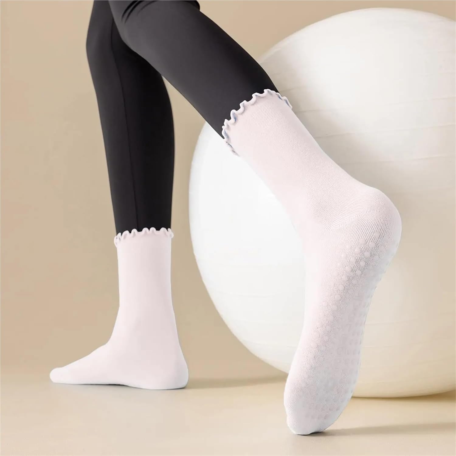 Sock 10 Pairs yoga fitness sports non-slip boneless mid-calf socks thin combed cotton socks For Men/Women
