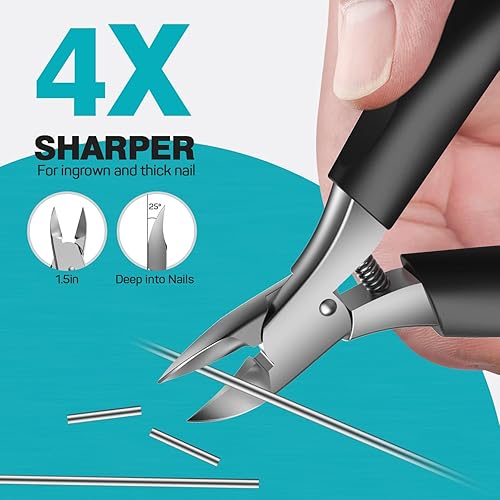 Miniatura 6 de RONAVO Cortaúñas  Tratamiento de uñas encarnadas y cortaúñas para uñas gruesas  Cortauñas profesional resistente para hombres y ancianos, tijeras