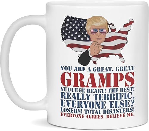 Miniatura 3 de Trump Gramps - Taza personalizada de Trump Gramps, taza de Navidad, 15 onzas, color blanco